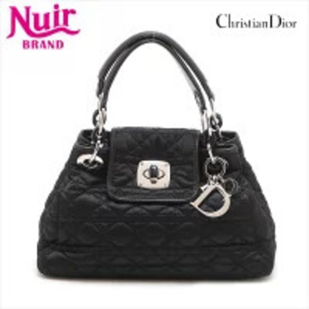 Christian Dior Cannage Handbag Black